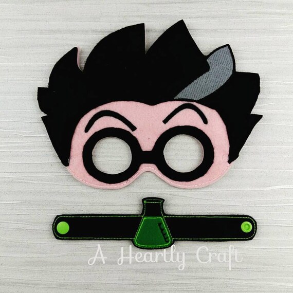 Scientist Romeo Mask and Mad Scientist Beaker Bracelet Set - Pretend Play - Halloween Costume - Party Favor - Science Gift Idea - PJ Mask Il_570xn