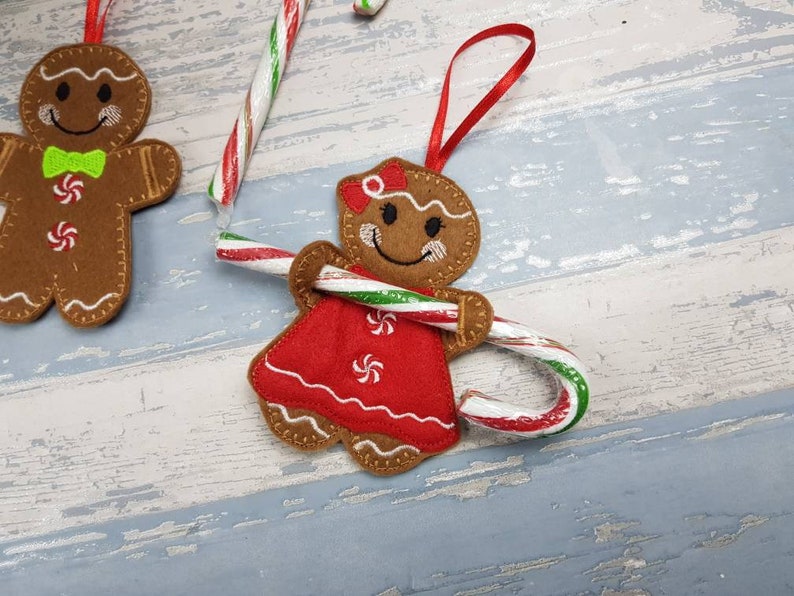 ONE Gingerbread Girl Candy Cane Holder Christmas Xmas Tree Etsy