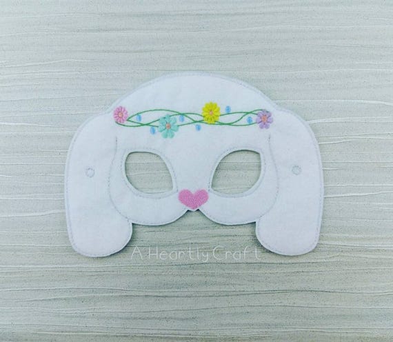 Bunny Rabbit Felt Mask - Vintage Hippy Bunny Mask - Birthday Halloween Celebration Party Favor - Bag Favor - Dress Up - Fancy Dress Il_570xn