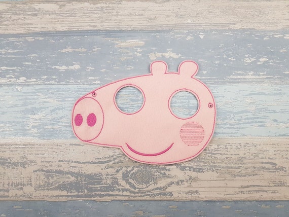 Pink Pig Mask - Felt Face Mask - Peppa Mask - Farmyard Animal - Halloween Party Dress Up Pretend Play - Peppa Pig Party Favours Il_570xn