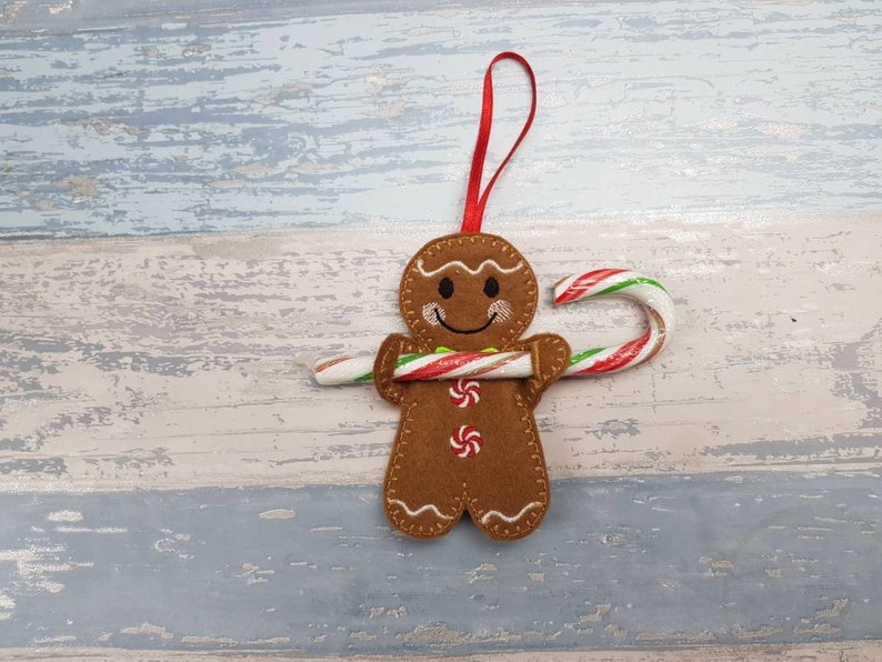 ONE Gingerbread Man Candy Cane Holder Christmas Xmas Tree | Etsy