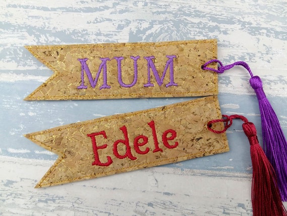 Personalised Book Mark with Tassel - Cork Bookmark - Planner Lover Gift - Mum - Mom - Custom - Page Marker - Teachers Gift - Library Books Il_570xn