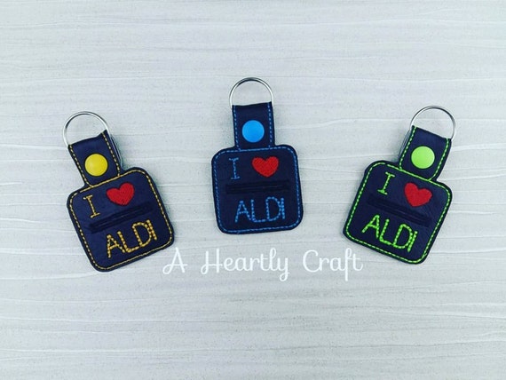 Aldi Quarter Keeper Coin or Pound Coin Holder Heart Keychain - Quarter Pound Keeper - Aldi Quarter Pound Coin Holder - Grocery Store Tag Il_570xn