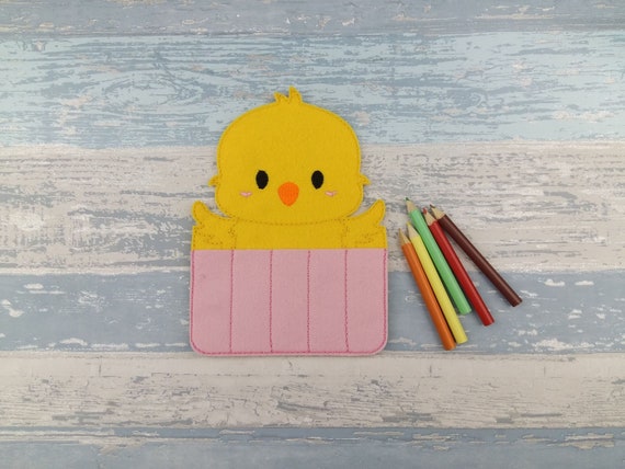 Chick Crayon Holder - Yellow Chicken Toddler Gift - Crayon Gift - Arts and Crafts Storage - Back To School - Travel Case - Party Favor Il_570xn