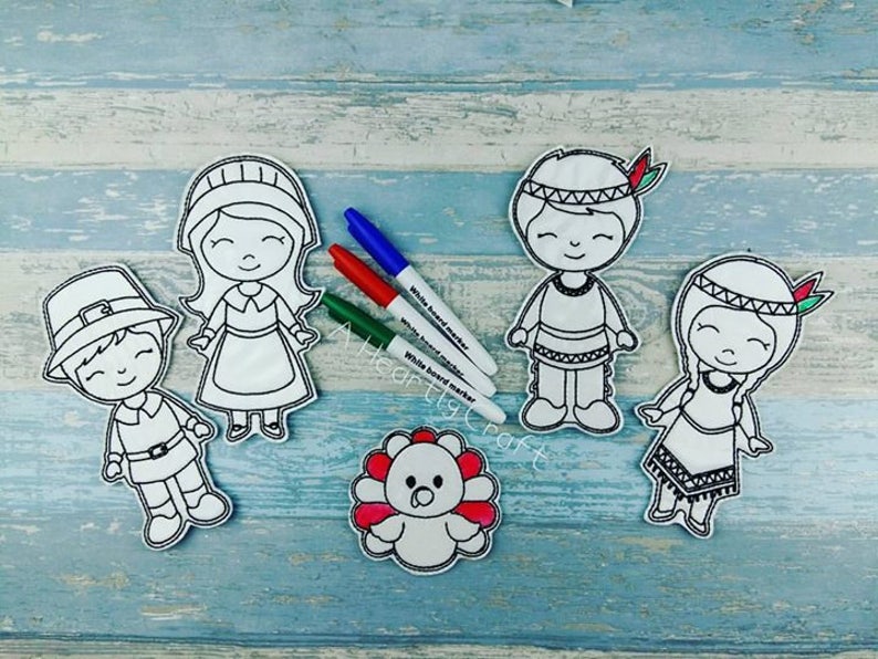 Download Woodland Page Dry Erase Coloring Dolls Doddle-it Dolls | Etsy