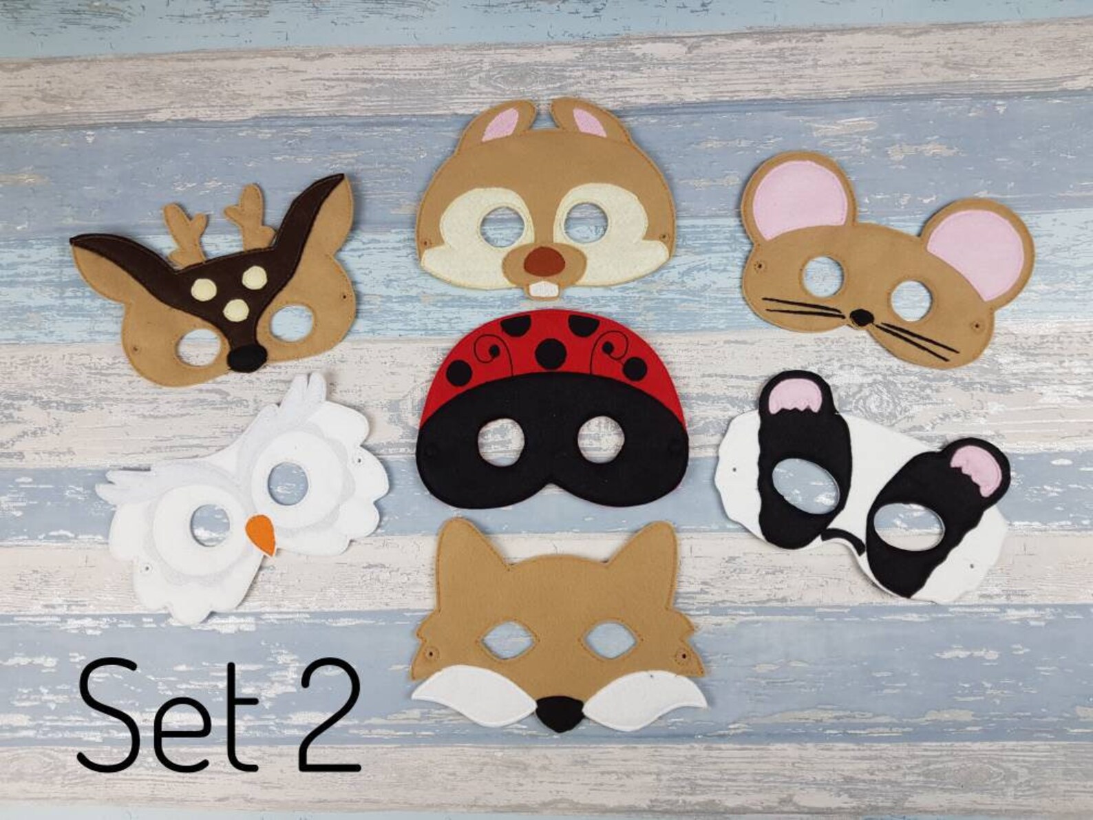 Woodland Animal Mask Animal Felt Mask Ladybug Owl Fox Deer Etsy UK