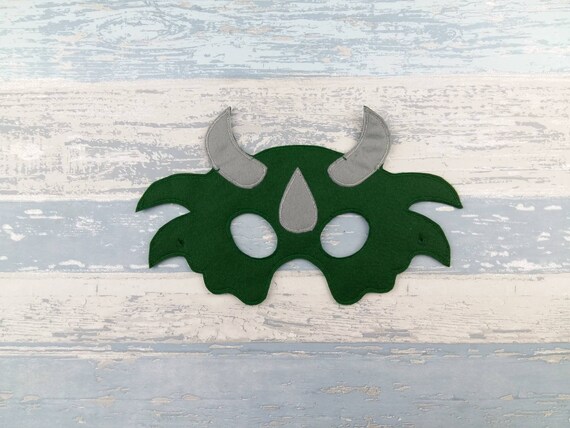 3 Horned Triceratops Dinosaur Felt Mask for Fancy Dress Up Pretend Play Birthday Party Celebration Theme Favor Il_570xn