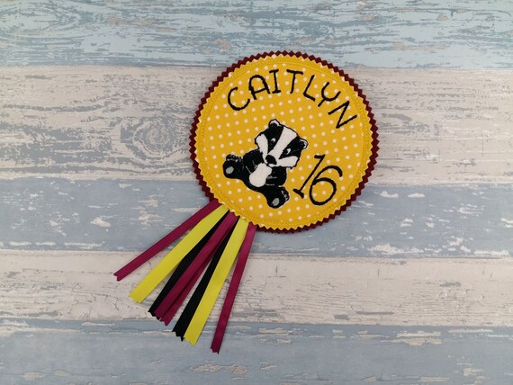 Badger Badge - Personalized Badge - Pin Badge - Celebration Party Badge - Woodland Animal - Magical Badger - Birthday Gift - Baby Shower Il_570xn