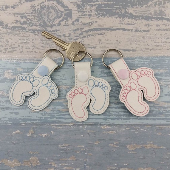 New baby Gift - Baby Feet Keychain Baby Keyring Fob Baby Shower Gender Reveal Celebration Gift Party Favor - Sibling Gift - Family New Baby Il_570xn
