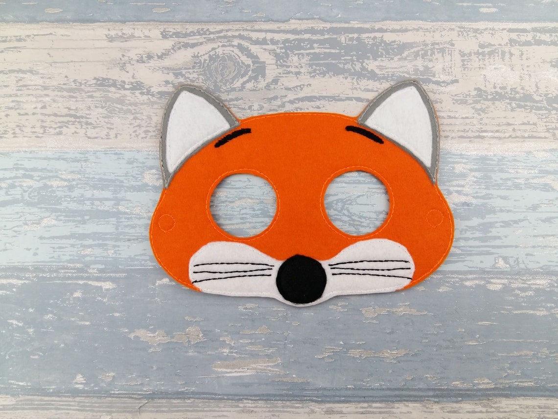 Fox Mask Orange Fox Felt Fox Mask Woodland Animal | Etsy