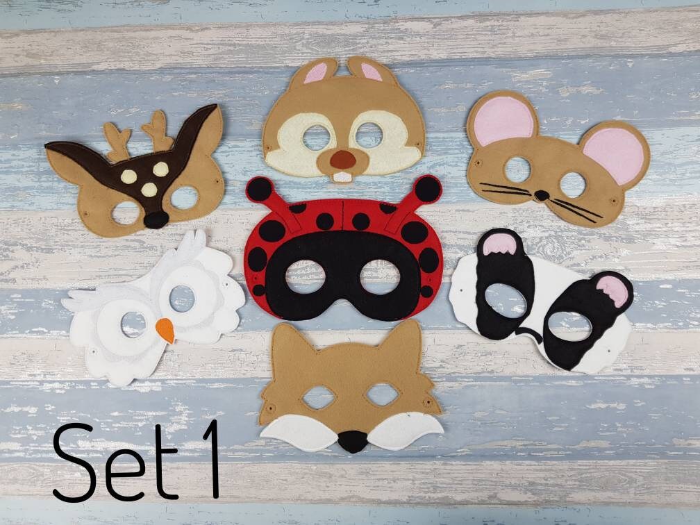 Woodland Animal Mask Animal Felt Mask Ladybug Owl Fox Deer Etsy UK