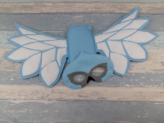 Bluebird Mask and Wing Set - Felt Face Mask - Bird Costume - Halloween Carnival Masquerade Party Mask - Toddler - Children's and Adult Masks Il_570xn