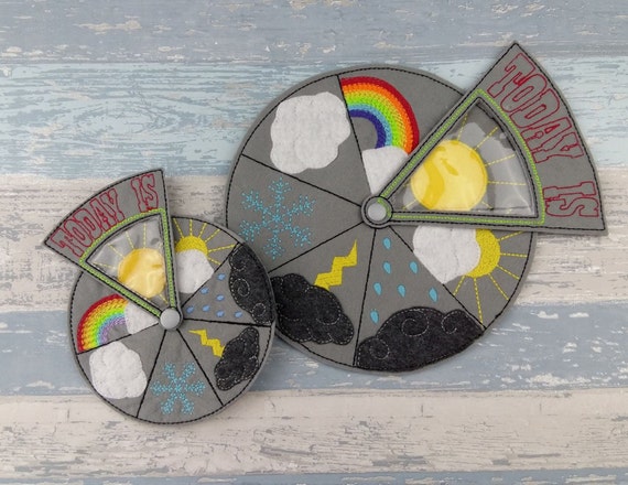 Weather Wheel - Today's Chart Board - Educational Felt - Science Play set - Home School - Preschool Toy Preschool Game - Kindergarten Play Il_570xn