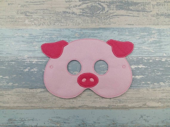 Pink Felt Pig Mask - Celebration - Dress Up - Fancy Dress - Halloween - Farmyard - Farm - Animal Mask Il_570xn