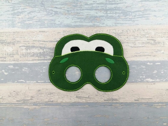 Dinosaur Mask - Crocodile Felt Mask - Lizard Mask - Green Lizard Mask - Birthday Party favor - Party Costume Dress Up Mask - Video Game Mask Il_570xn