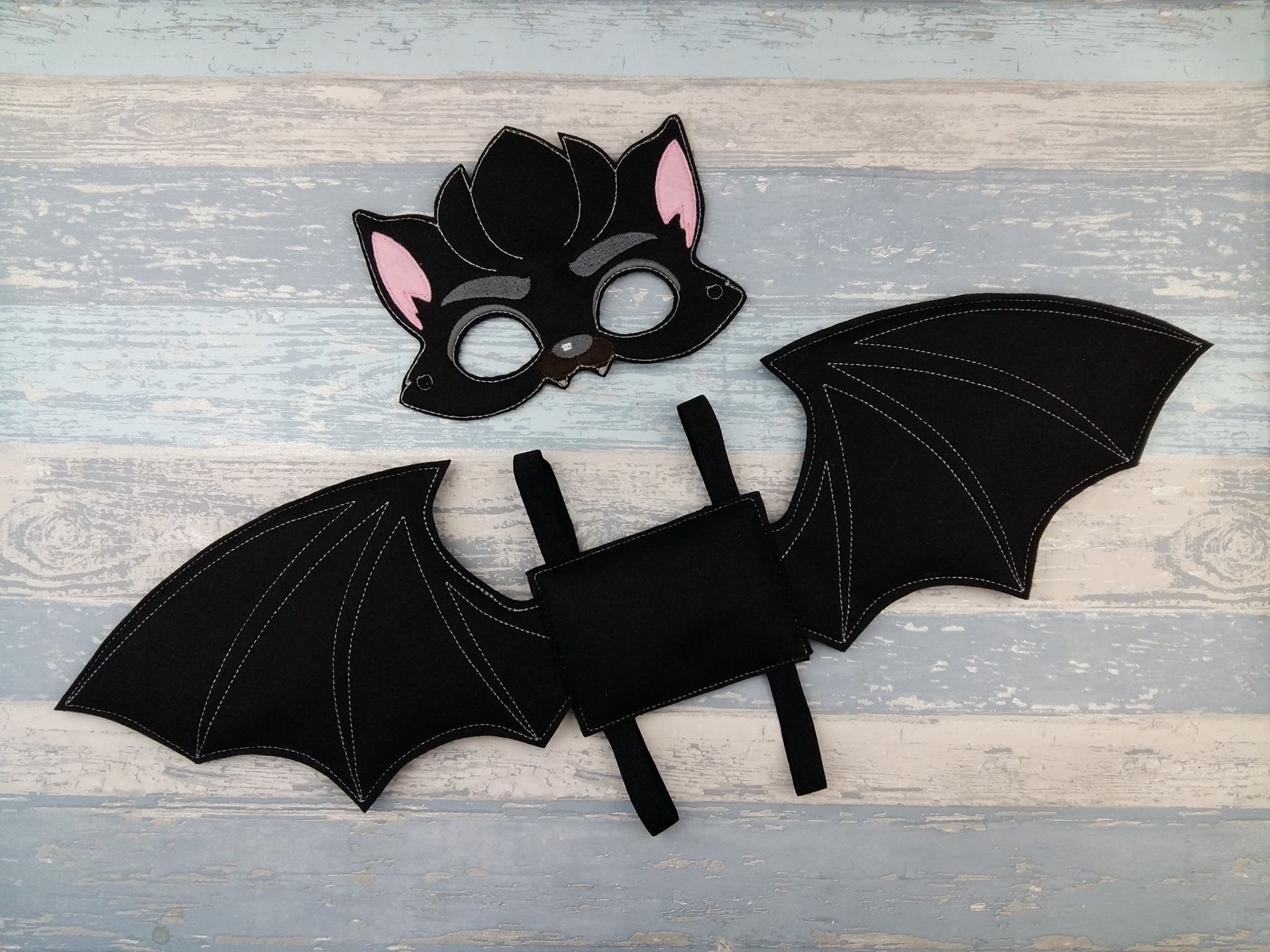 bat-mask-black-felt-face-mask-halloween-party-costume-mask-etsy