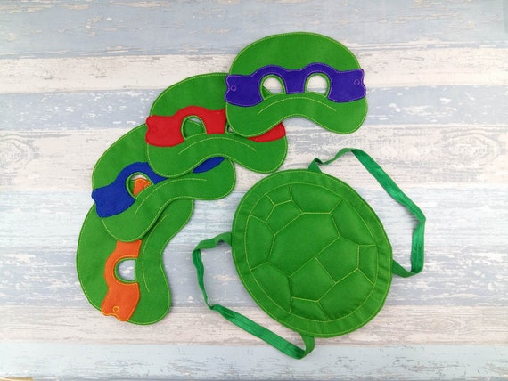 Ninja Turtle Mask's and Shell - Felt Halloween Mask - Ninja Turtle Birthday Celebration Party - Turtle Cosplay Costume Mask - Mask Il_570xn