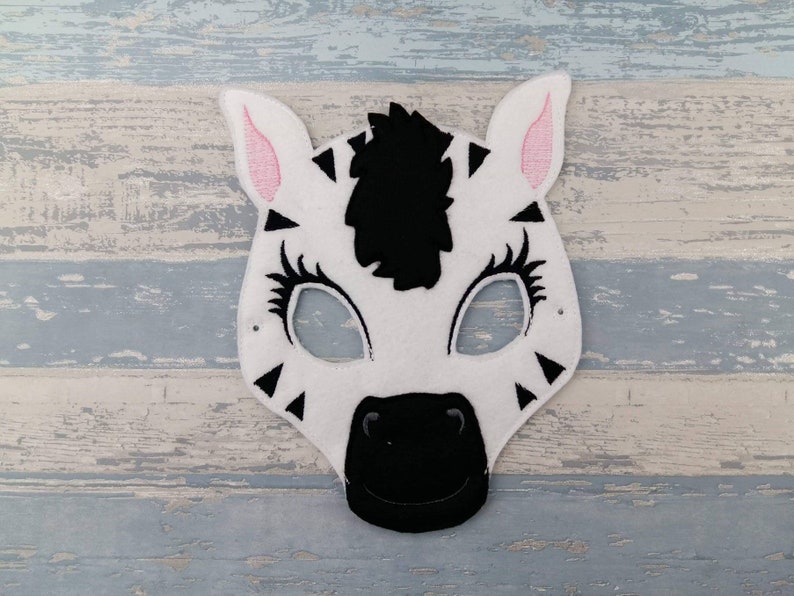 Zebra Mask Felt Zebra Mask Zoo Animal Mask Zebra Costume Etsy