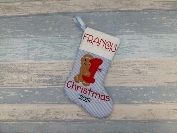 personalised my first christmas stocking