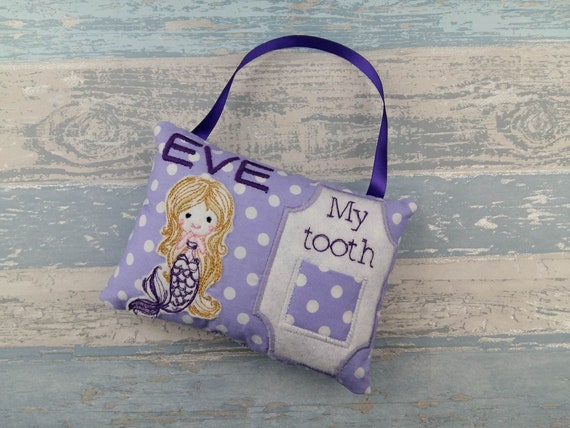 Girls Mermaid Cutie personalized tooth fairy pillow