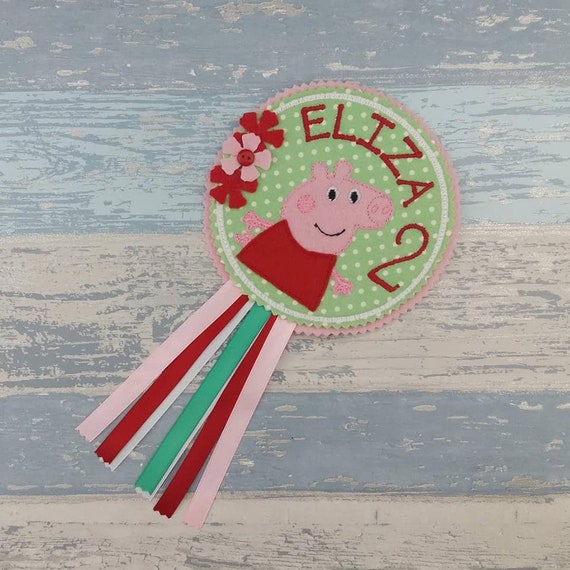 Pig Birthday Badge - Personalised Badge - Peppa Pig - George Pig - George Dinosaur - Birthday Party Badge - Peppa Pig Party - Toddler Badge Il_570xn