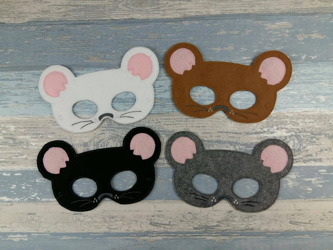 Rat Mask Grey Rat Felt Face Mask Cute Rat Halloween Etsy