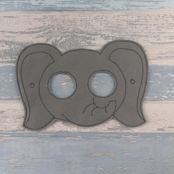 Elephant Mask - Grey Elephant Felt Mask - Felt Jungle Mask - Animal Mask - African Animal Mask - Zoo Mask Pretend Halloween Party Favor Bag Il_570xn
