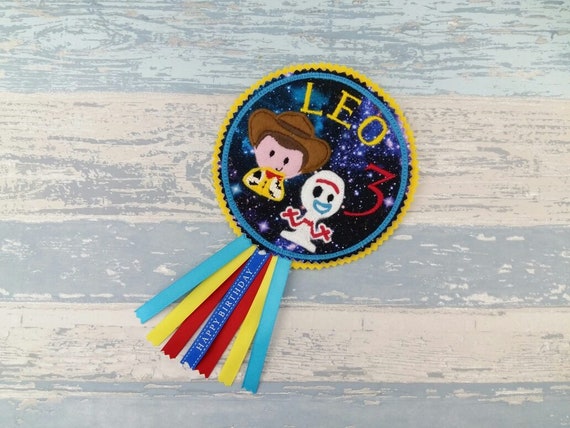 Cowboy & Fork Birthday Badge - Toy Badge - Personalised Badge - Birthday Party Gift - Woody Badge - Party Badge - Celebration Gift Toy Story Il_570xn