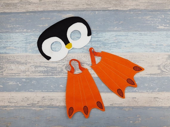 Penguin Mask & Feet Dress Up Costume Set - Birthday Gift - Halloween Party - Antarctic Felt Animal Bird Feet - Arctic Penguin Party Favours Il_570xn