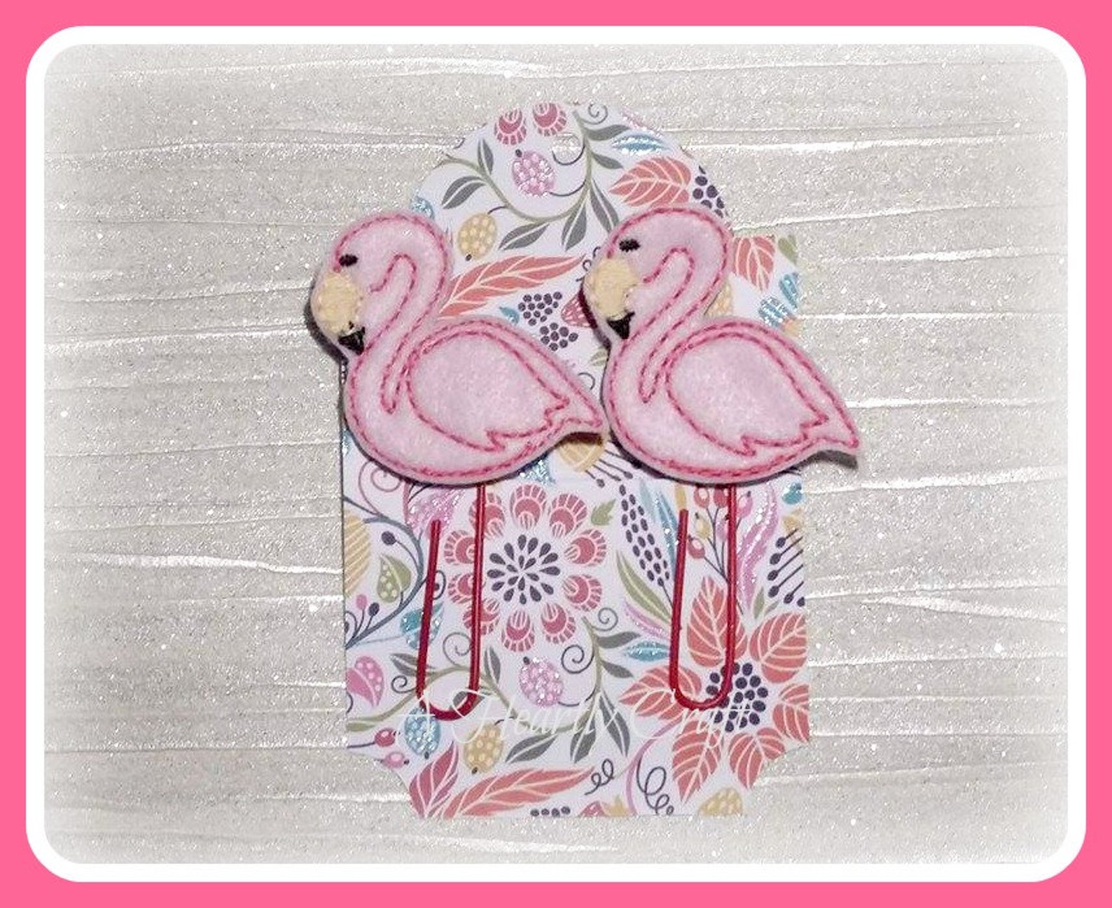 2 Flamingo Paper Clip Planner Accessory Teacher's Gift Etsy