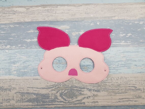 Pig Mask - Barnyard Pig Mask - Piglet Mask - Felt Mask - Farm Animal Costume - Toddler Pig Costume Mask - Pig Party Mask - Piglet Pink Mask Il_570xn