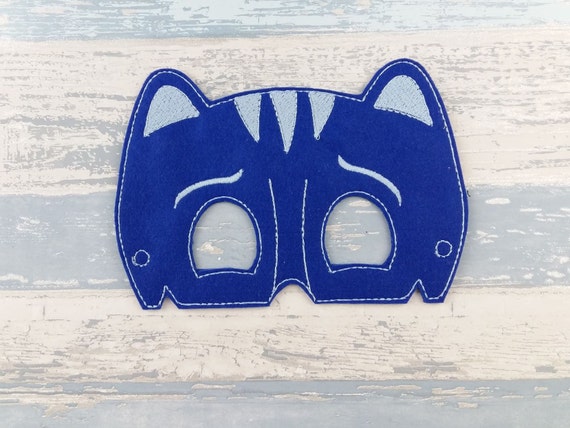 Blue Boy Cat Felt Mask - Pretend Play - Dress Up - Super Hero - Costume - Blue - PJ Mask Il_570xn