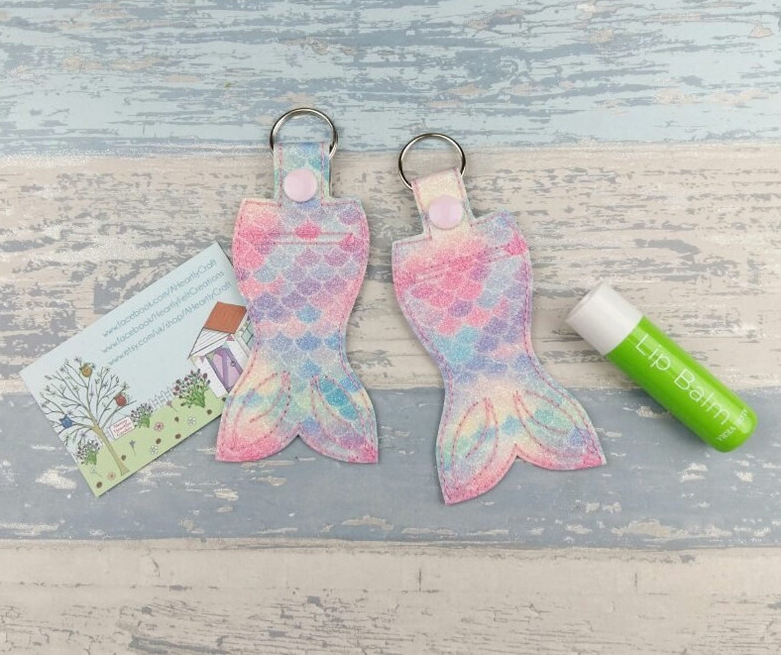 Mermaid Tail Lip Balm Chap Stick Holder Pastel Mermaid Scale Etsy