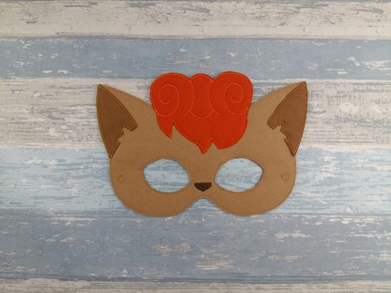 Fox Mask - Cute Fox Felt Mask - Felt Vulpix Fox Mask - Pokemon Mask - Pretend Play - Party Favours - Halloween Costume Mask Il_570xn