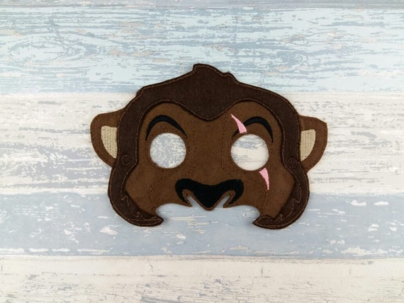 Lion Mask - Felt Face Mask - Lion with Scar - Half Face Mask - Masks for Adults and Children - Toddler Pretend Play - Halloween Party Favors Il_570xn