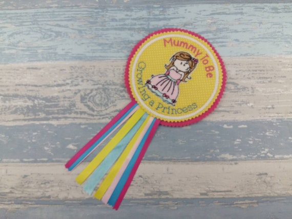Baby Shower Gender Reveal Badge - Growing a Princess - Rosette - Baby Keepsake - Celebration Badge - New Baby Gift - Gift for Her - Mum Mom Il_570xn