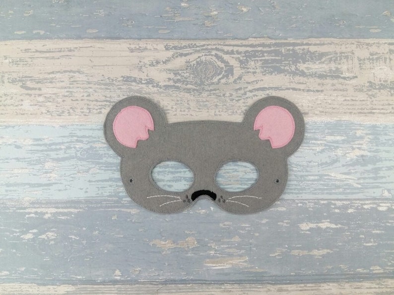 Grey Rat Felt Face Mask Cute Rat Dress Up Mask School Pretend Play Mask Halloween Birthday Party Costume Mask Rat Mask