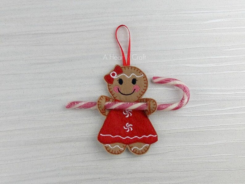 ONE Gingerbread Girl Candy Cane Holder Christmas Xmas Tree | Etsy