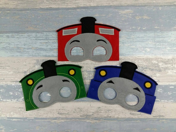 Train Mask Felt Face Mask Thomas And Friends Blue Train Etsy