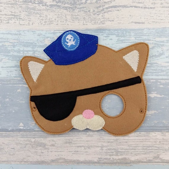 Pirate Cat Mask - Octonaut Cat - Felt Mask - Kwazi Mask - Childrens Party Mask - Halloween Mask - Soft Play Toy Mask - Eye Patch Pirate Mask Il_570xn