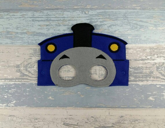 Train Mask Blue Thomas Felt Mask Half Face Mask Pretend Etsy
