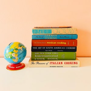 Vintage set of 7 international cookbooks // Instant collection of seven mid-century world cookbooks // 50s, 60s, 70s variety cook book set