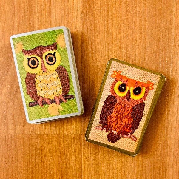 Owl Playing Cards Etsy