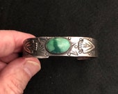 Early Collectible Tourist Era Bracelet from Lynn Trusdell with Cerrillos Turquoise ca. 1910 39 s-1920 39 s.