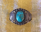 Antique Silver and Turquoise Bracelet, Gem Grade Spiderweb Turquoise ca. 1940 39 s. From Lynn Trusdell 39 s collection