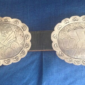 GREAT Older Navajo Story Teller Concho Belt, Sterling Silver, Signed by Helen Chee, Native American Jewelry image 5