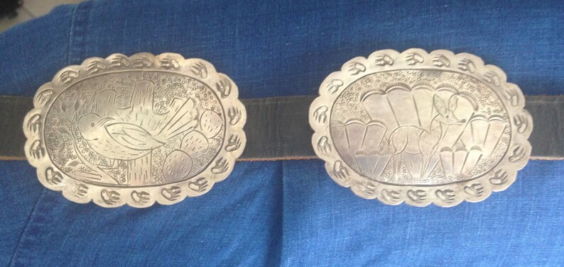 GREAT Older Navajo Story Teller Concho Belt, Sterling Silver, Signed by Helen Chee, Native American Jewelry image 5