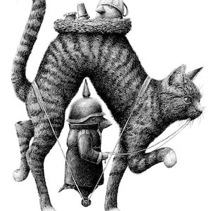 Cartolina Gatto con la schiena sollevata