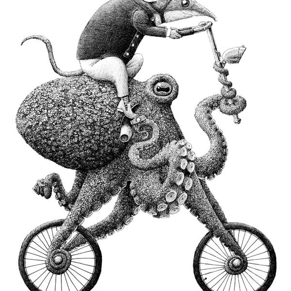 Ansichtkaart Octopusfiets