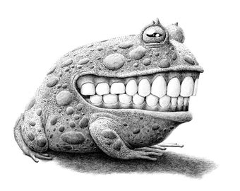 postcard Smiling frog